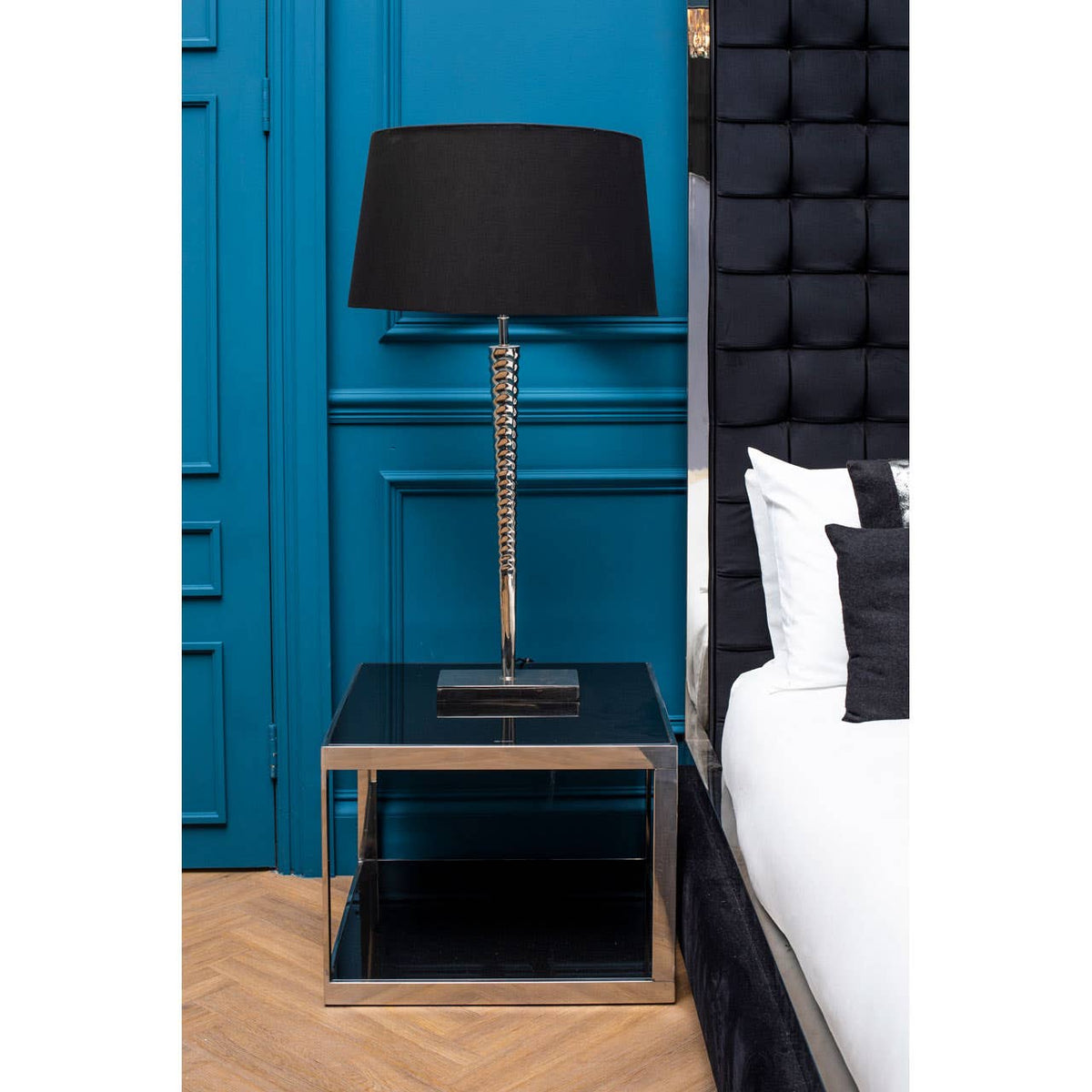 Monaco Square Coffee Table with Black Glass