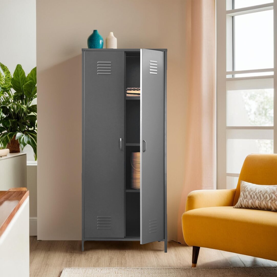 Granada Grey Two Door Locker Style Wardrobe