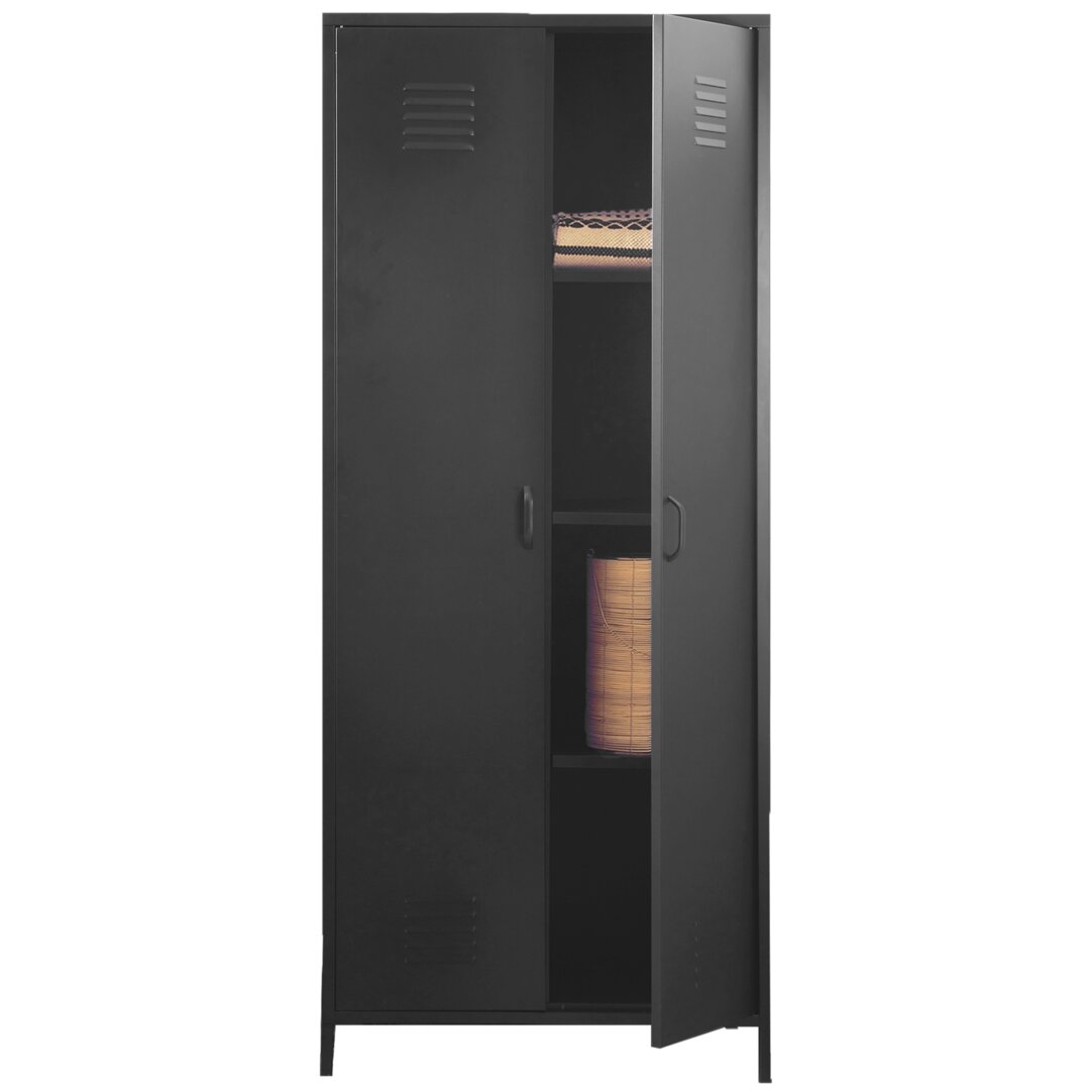 Granada Black Two Door Locker Style Wardrobe