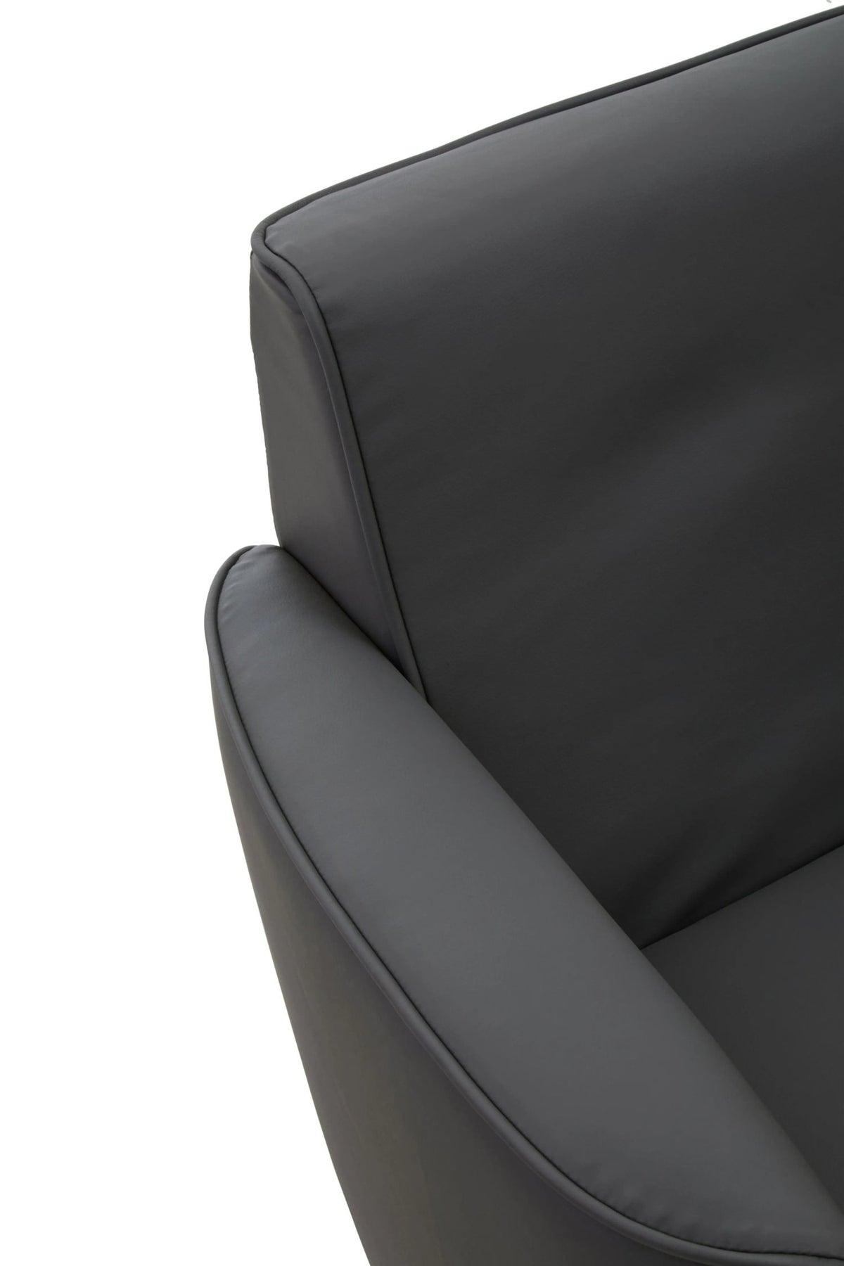 Soho Grey Leather Effect Swivel Chair