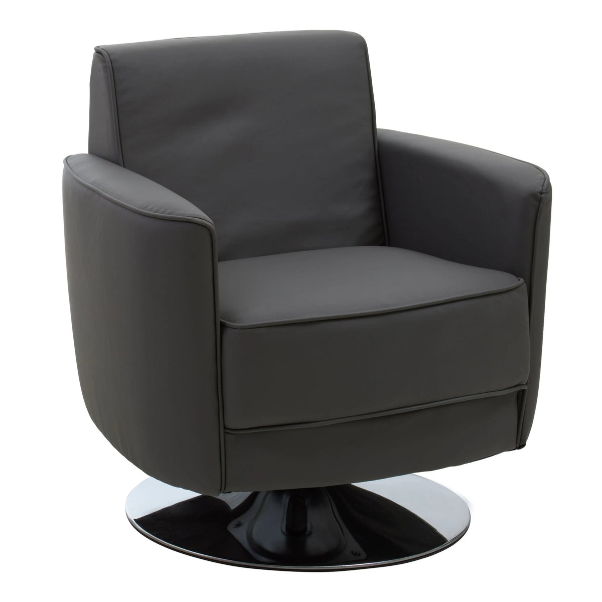 Soho Grey Leather Effect Swivel Chair