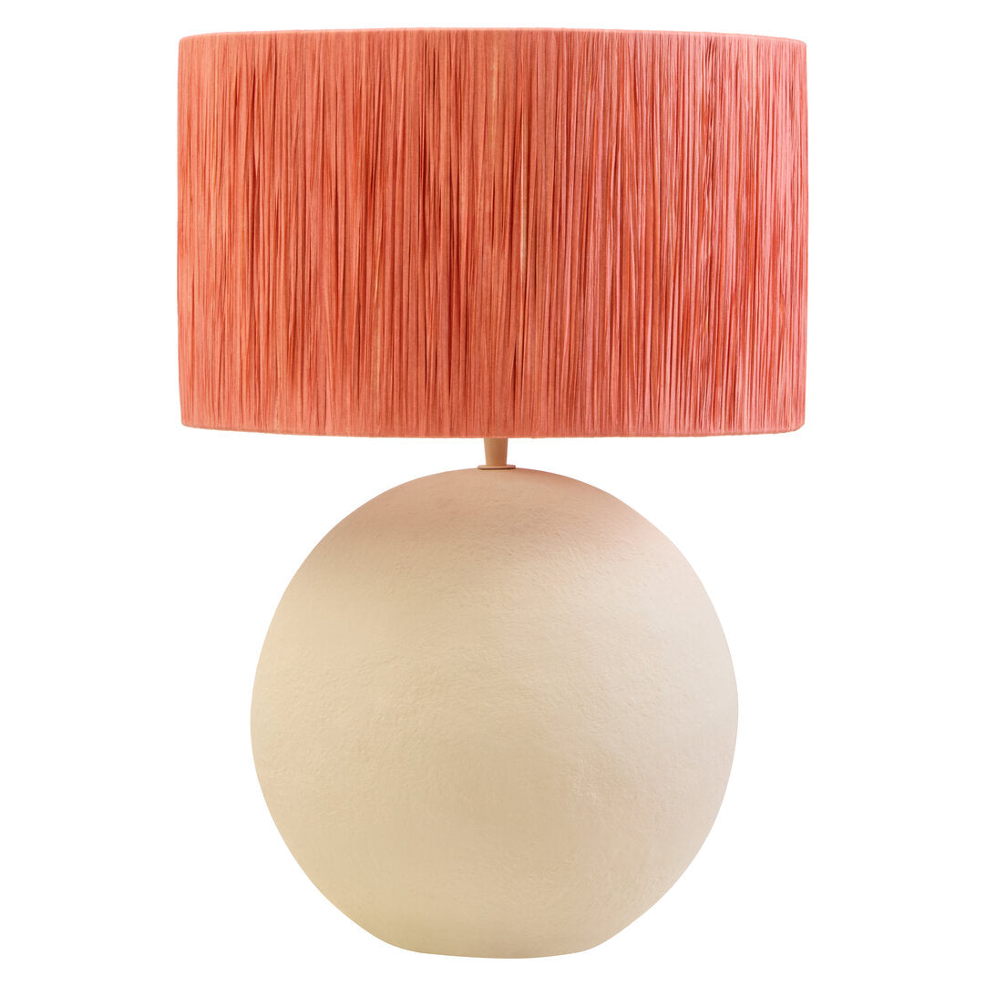 Turin White Papier Mache Table Lamp