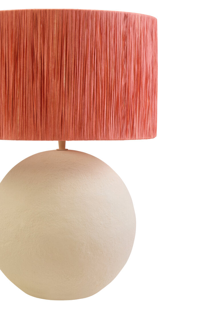 Turin White Papier Mache Table Lamp