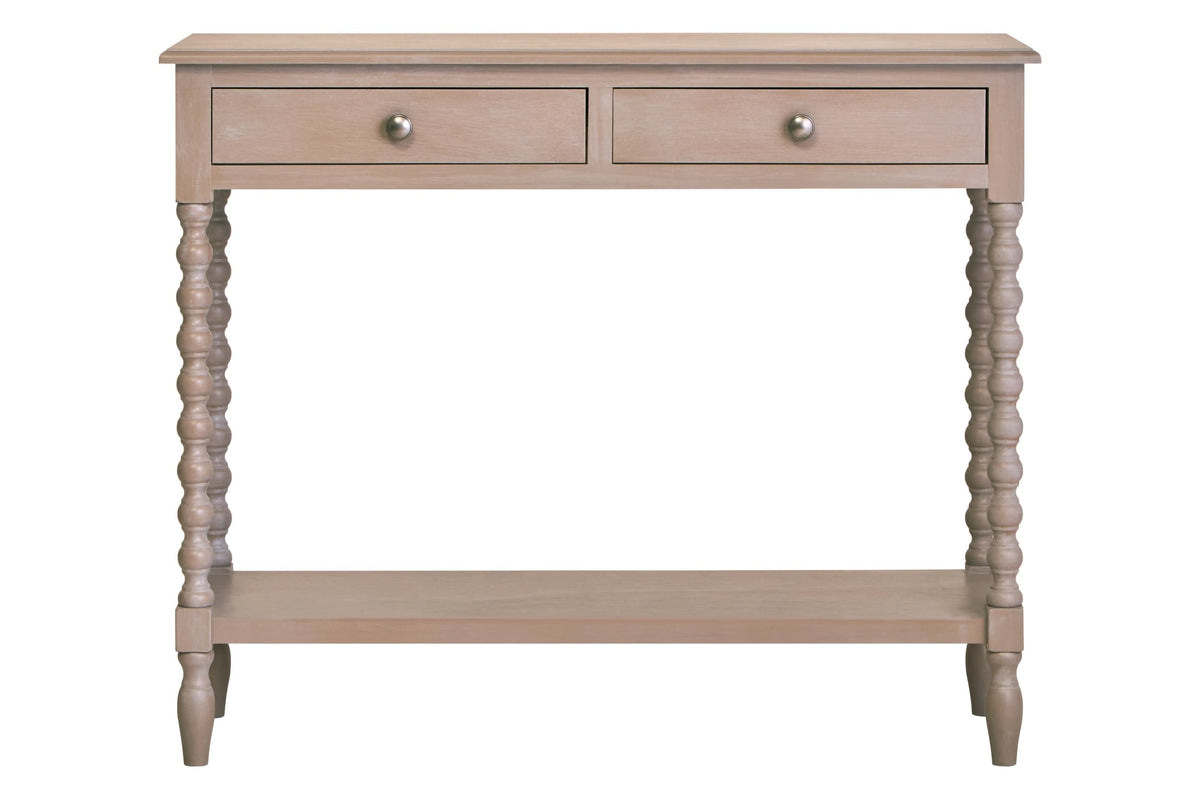 Savoy Two Drawer Bobble Detail Wooden Console Table #colour_grey