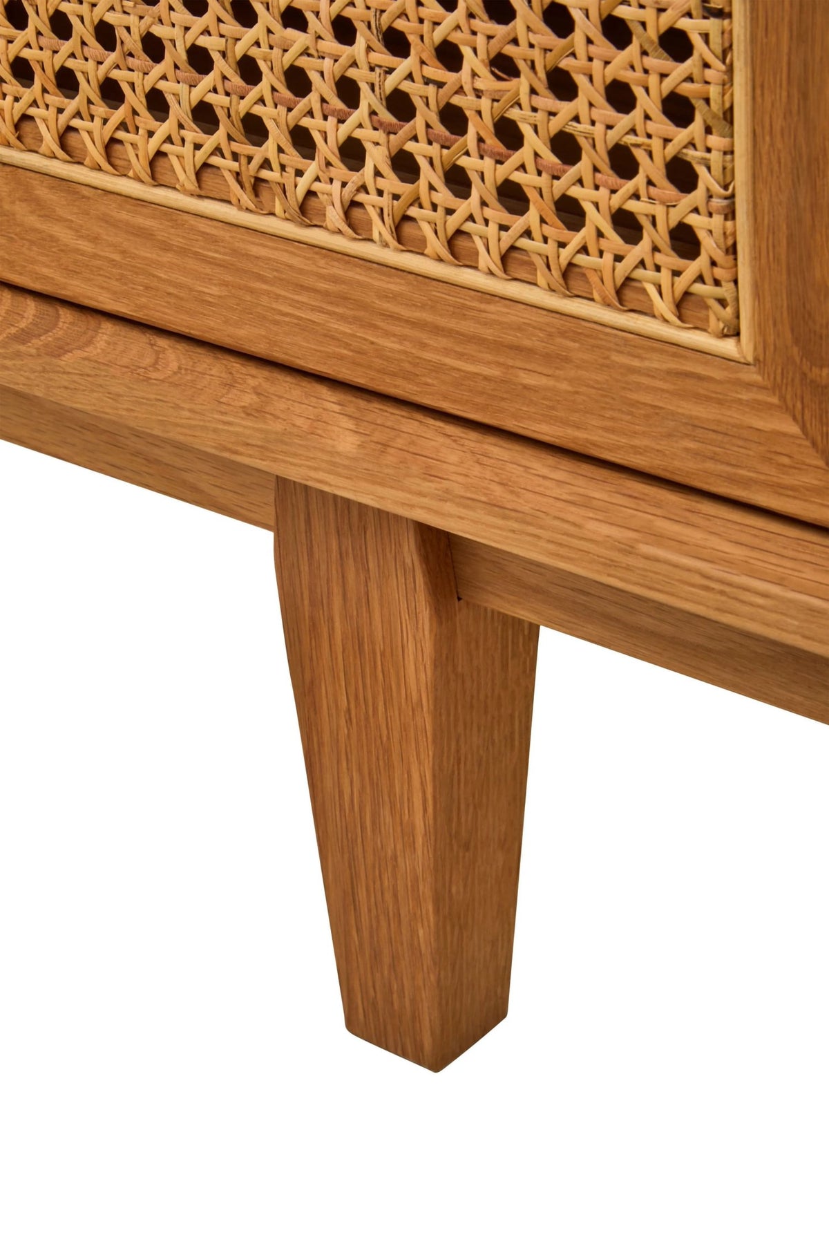Cannes Rattan and Oak Wood 4 Door Sideboard