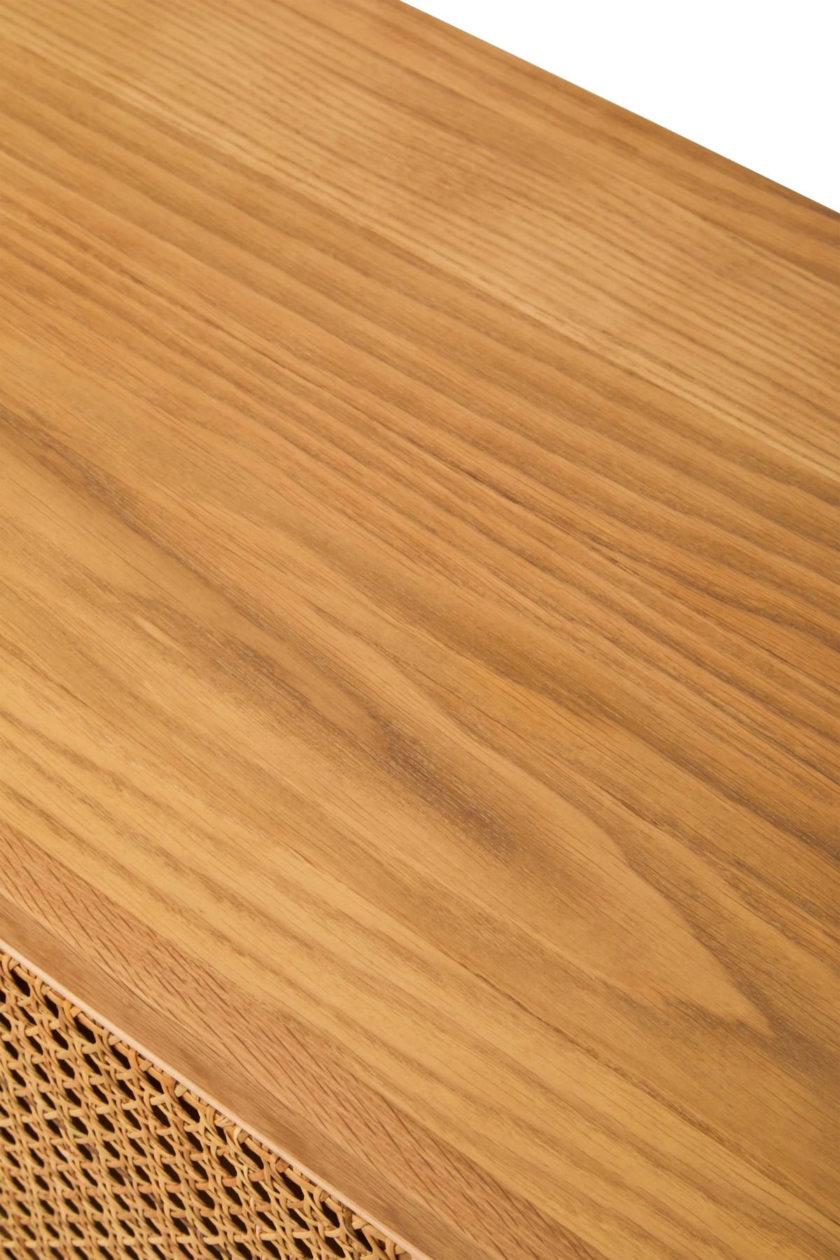 Cannes Rattan and Oak Wood 4 Door Sideboard