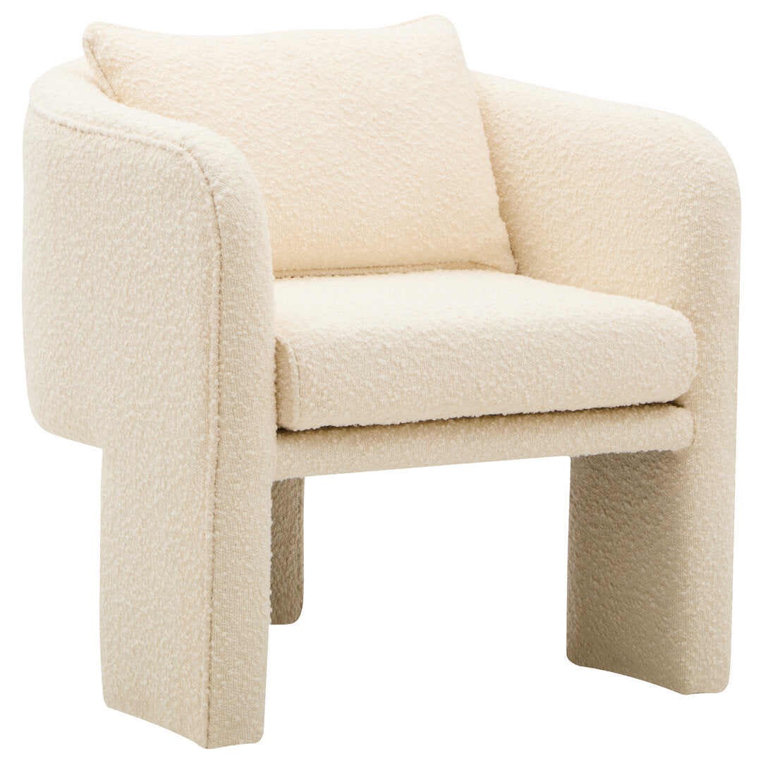 Oxford Ivory Boucle Curved Armchair