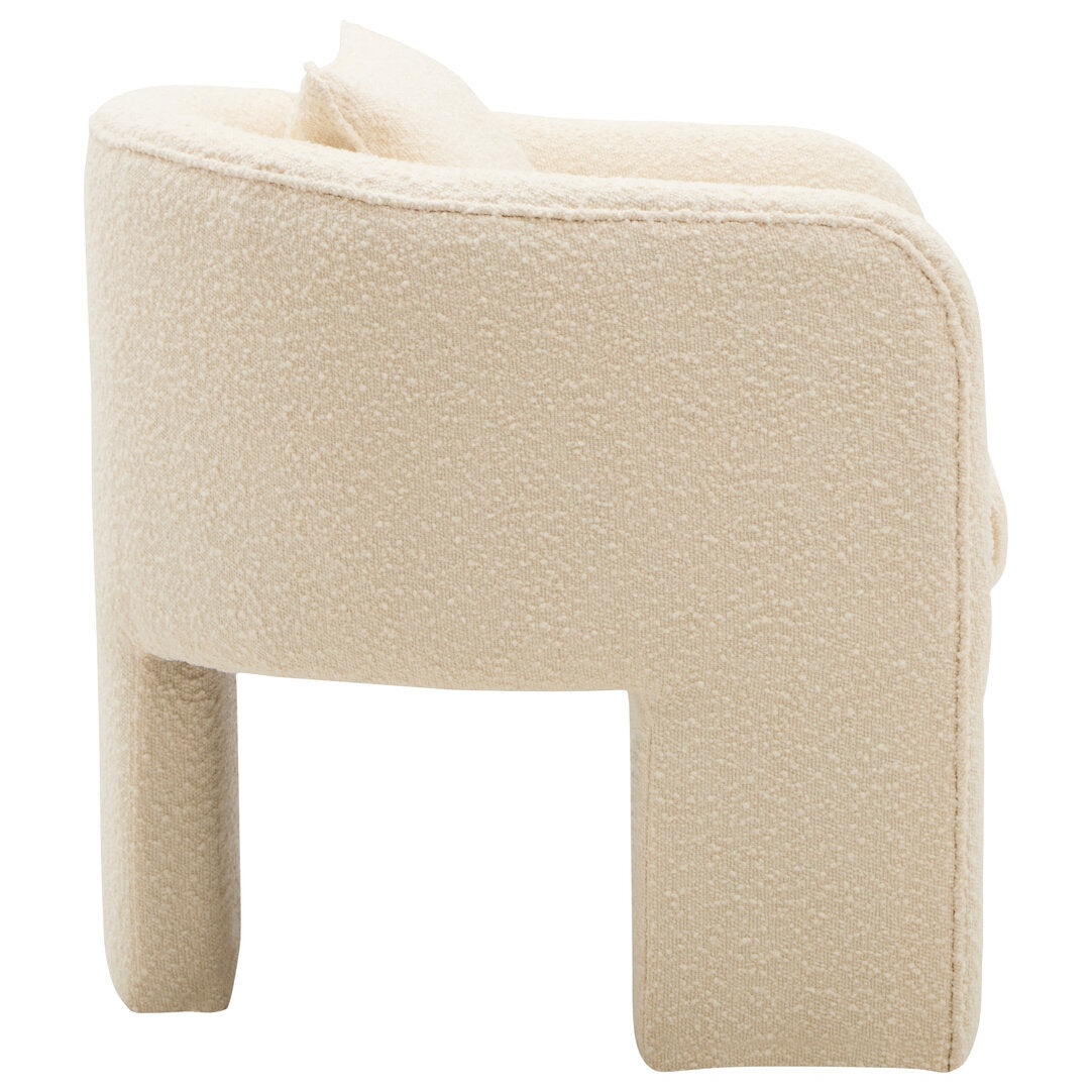 Oxford Ivory Boucle Curved Armchair