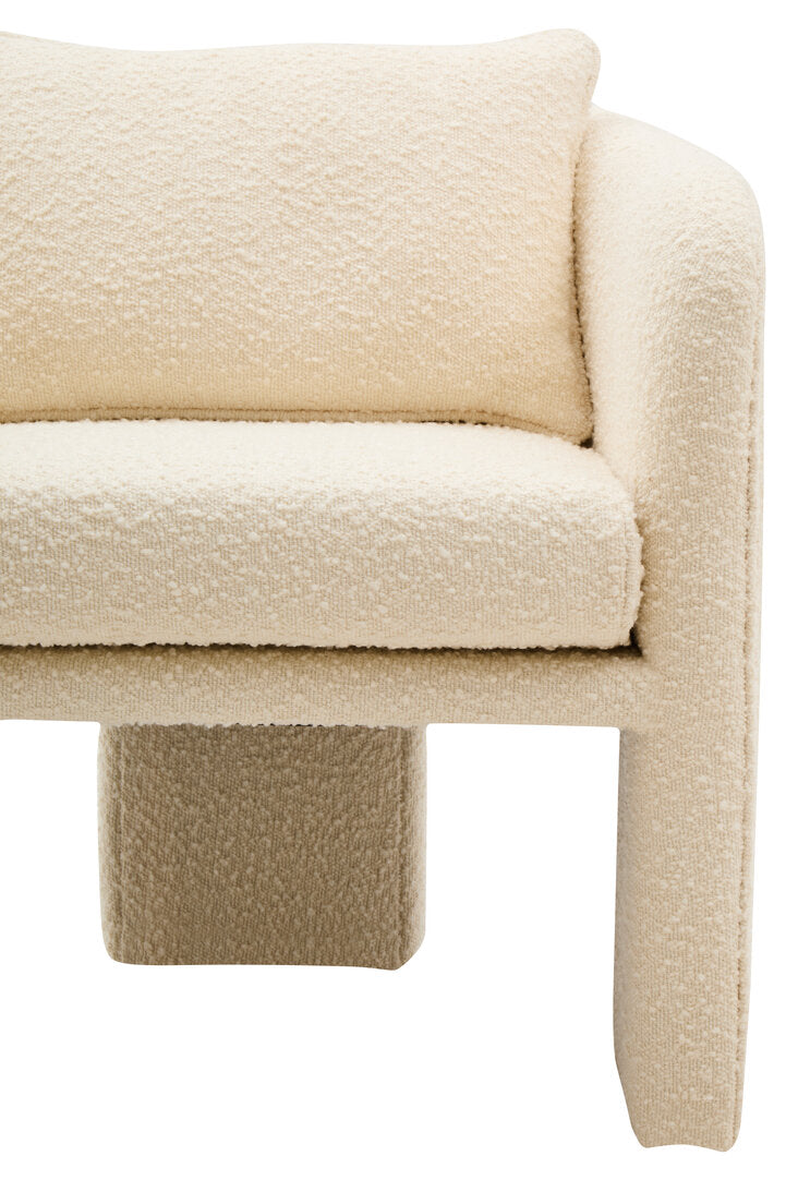 Oxford Ivory Boucle Curved Armchair