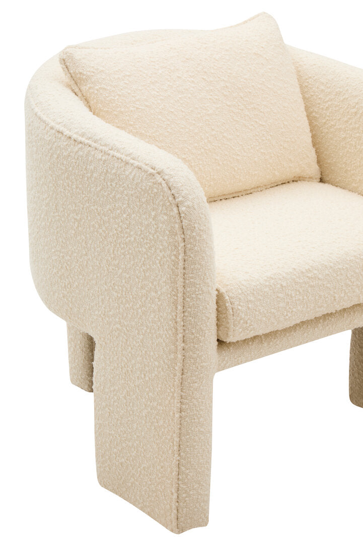 Oxford Ivory Boucle Curved Armchair