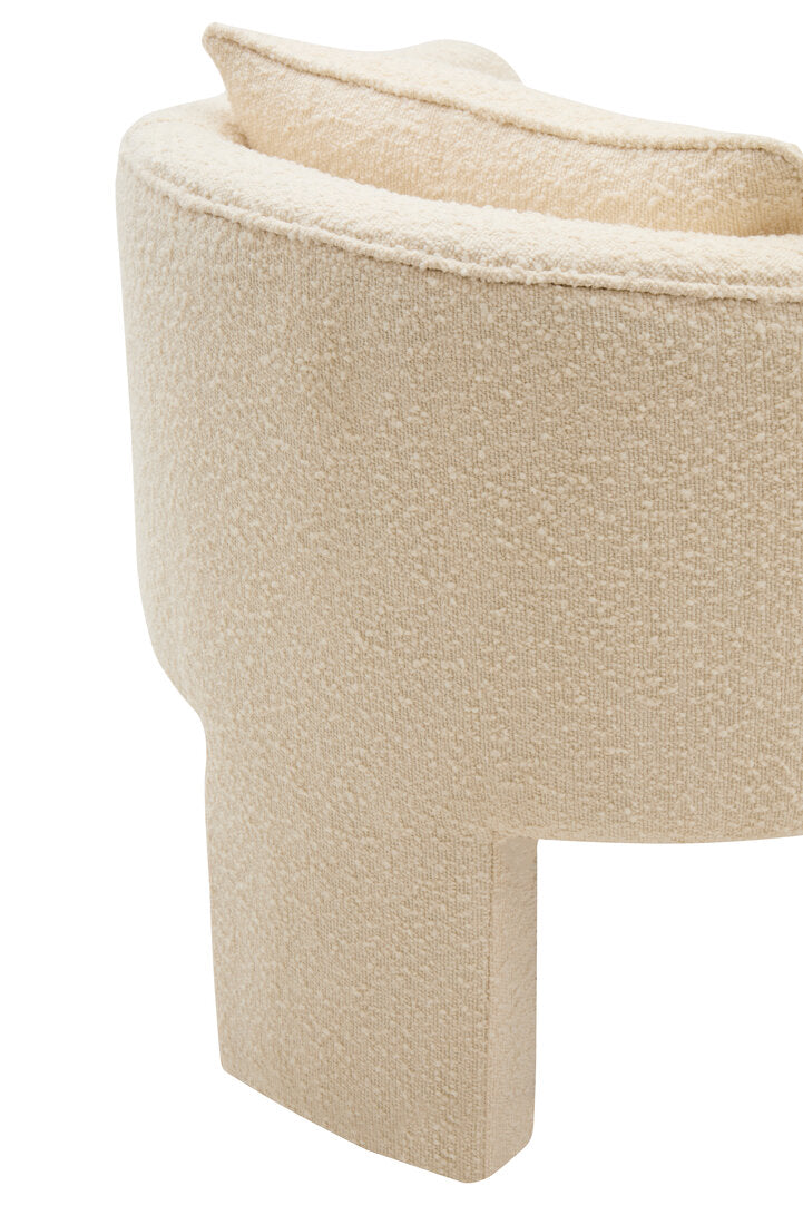 Oxford Ivory Boucle Curved Armchair