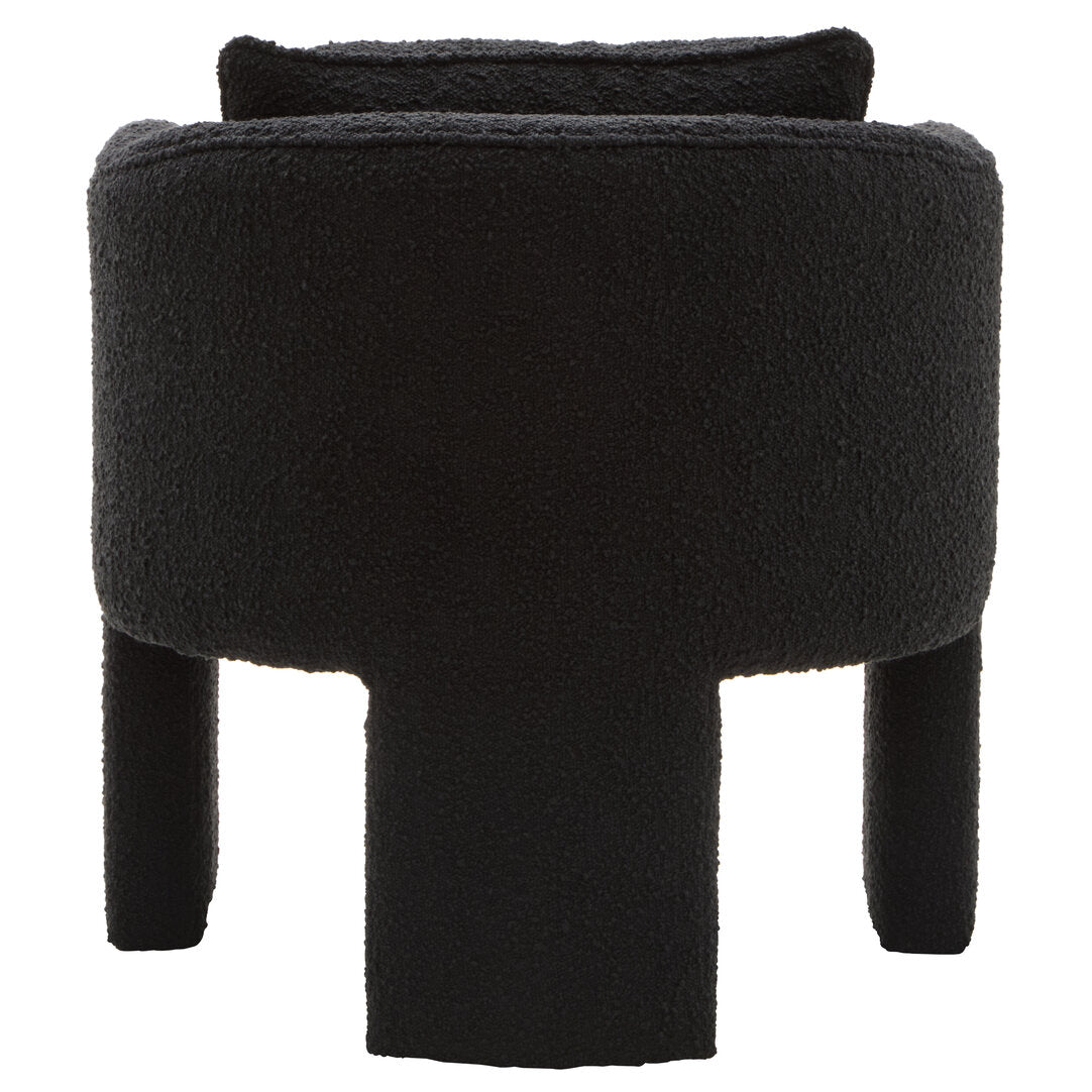 Oxford Black Boucle Curved Armchair