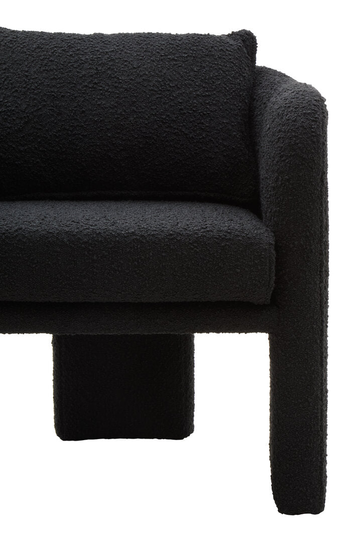 Oxford Boucle Curved Armchair Black