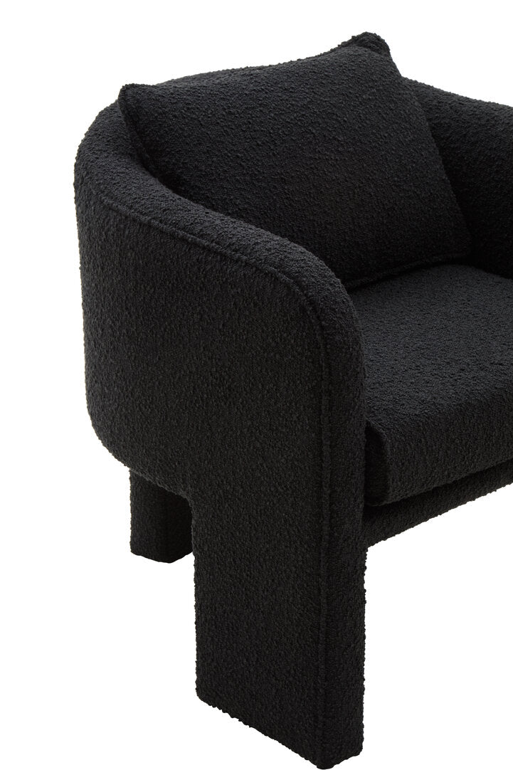Oxford Black Boucle Curved Armchair