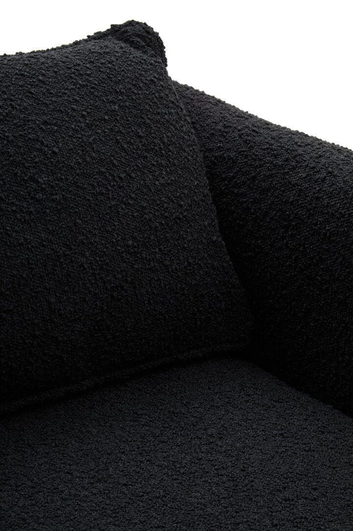 Oxford Black Boucle Curved Armchair