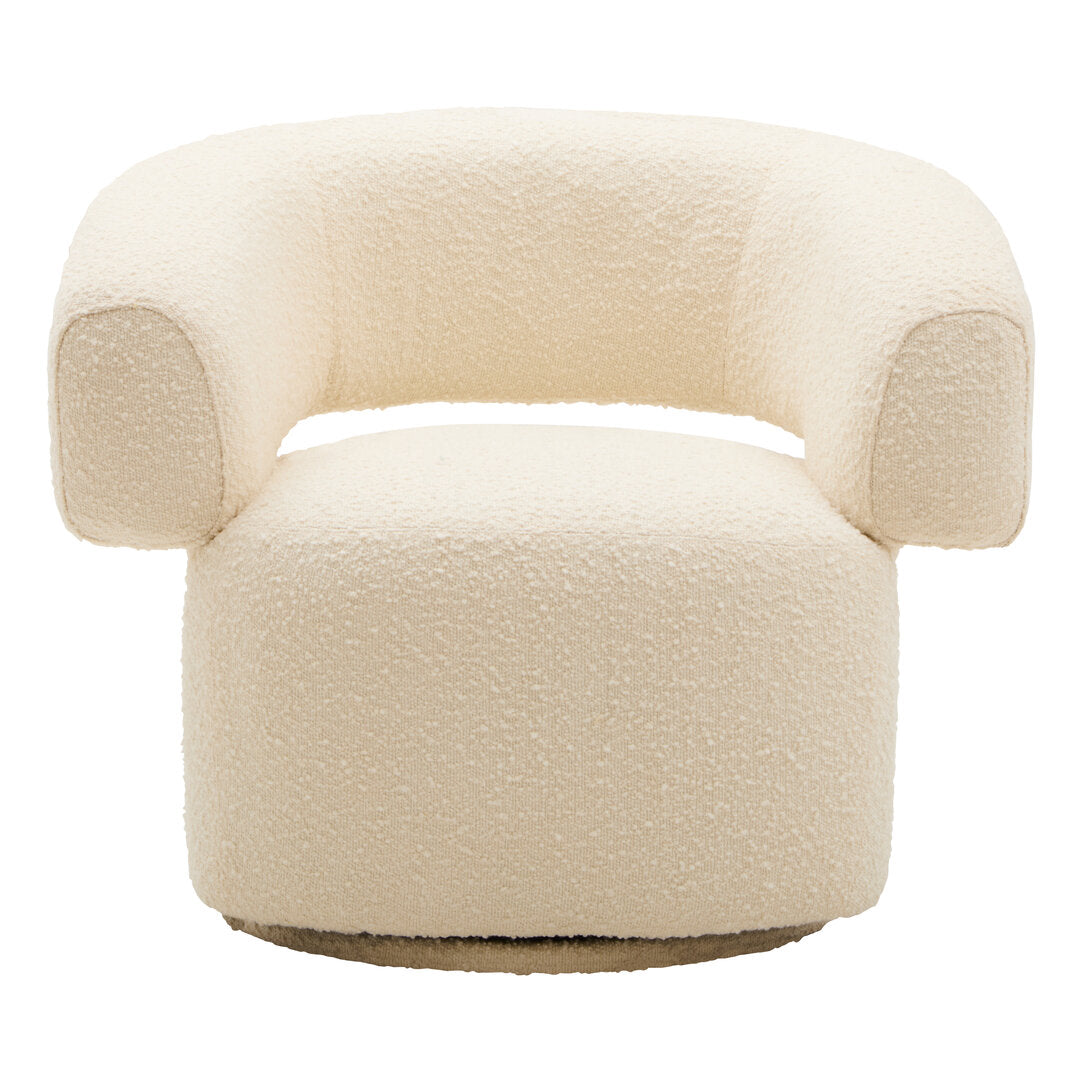 Madison Ivory Boucle Curved Revolving Armchair