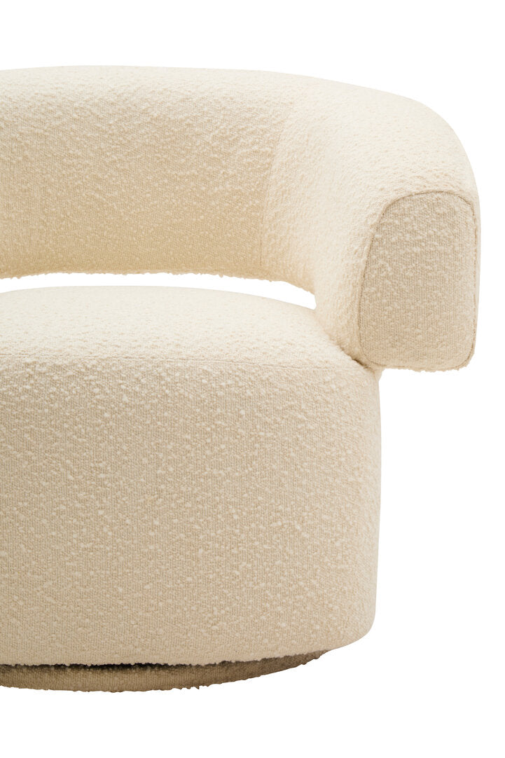 Madison Ivory Boucle Curved Revolving Armchair