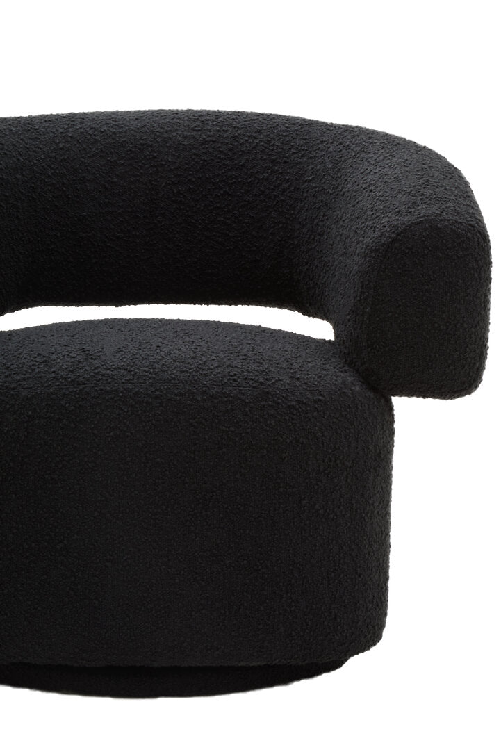 Madison Black Boucle Curved Revolving Armchair