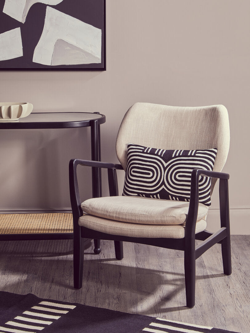 Richmond Beige Chair With Black Wooden Frame