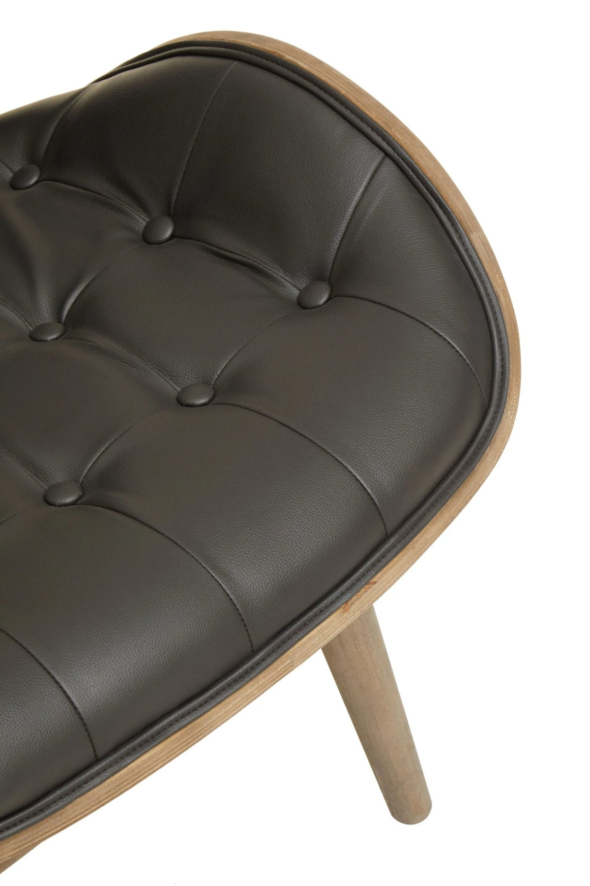 Harrogate Black Leather Effect Chair with Button Detail