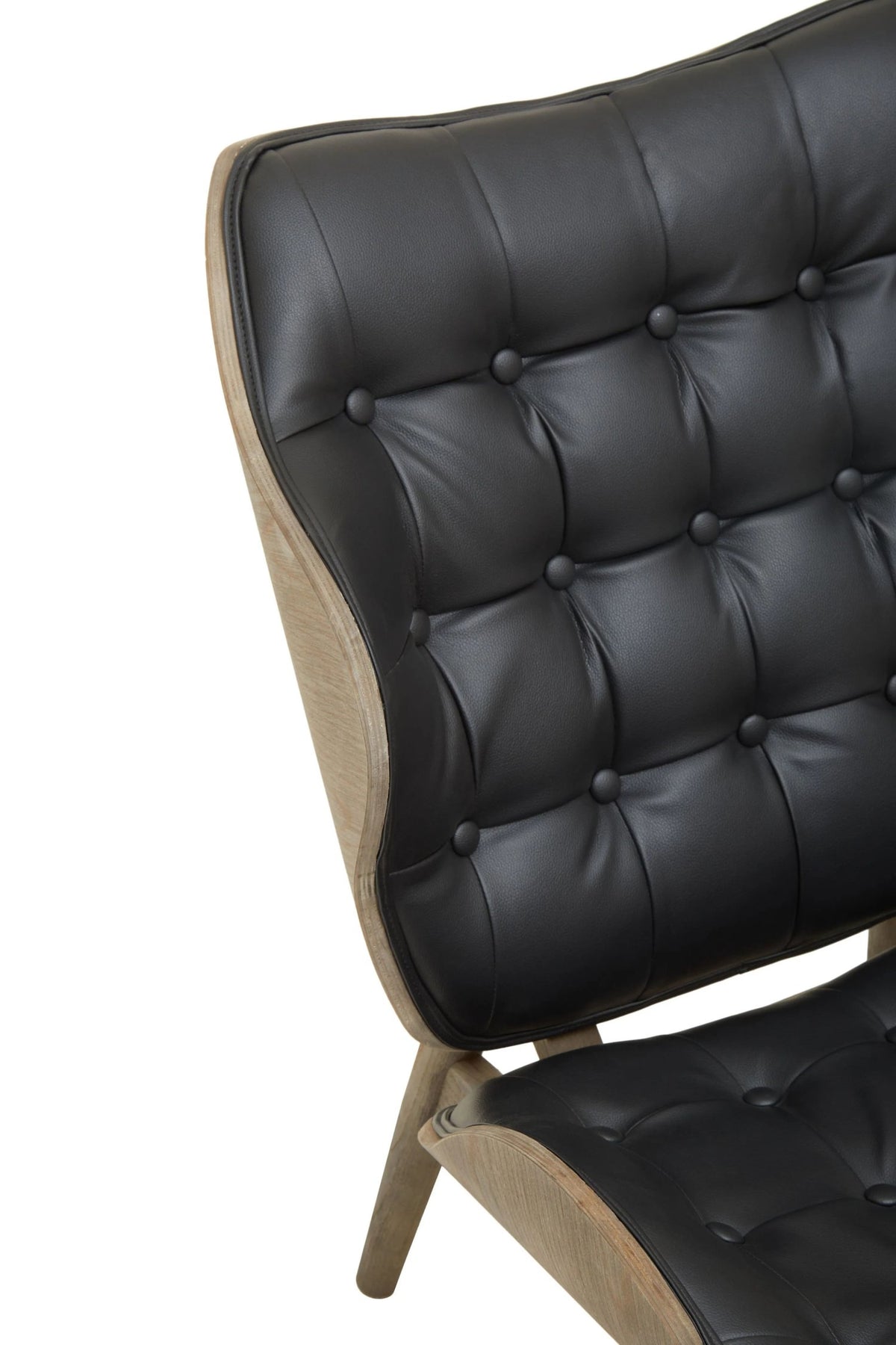 Harrogate Black Leather Effect Chair with Button Detail