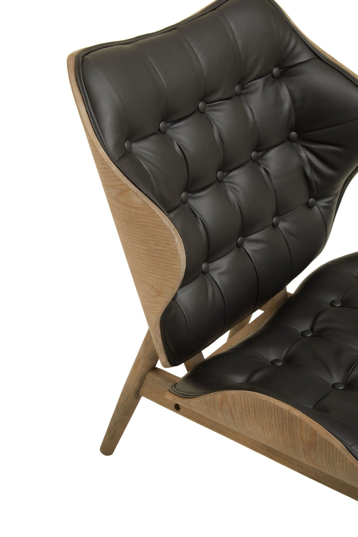 Harrogate Black Leather Effect Chair with Button Detail
