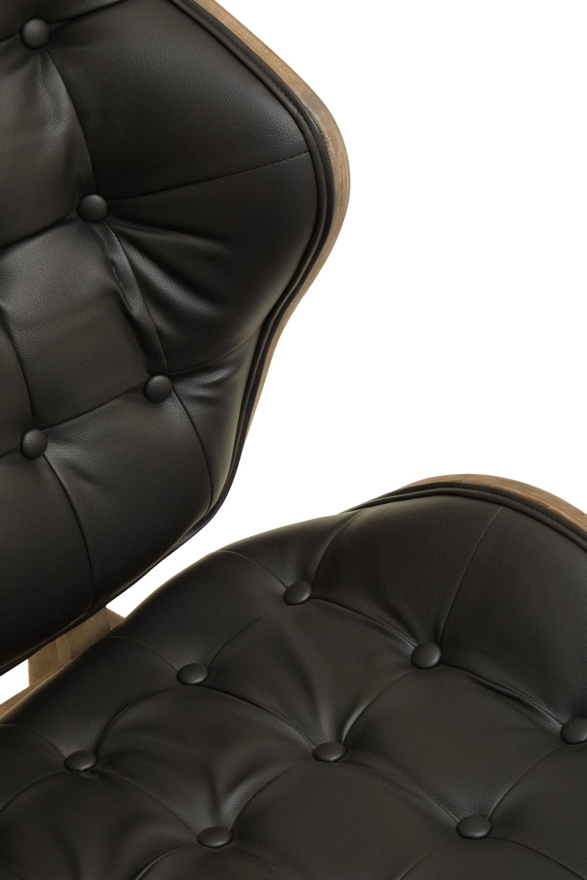 Harrogate Black Leather Effect Chair with Button Detail