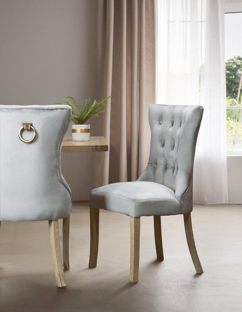 Vienna Townhouse Grey Buttoned Dining Chair