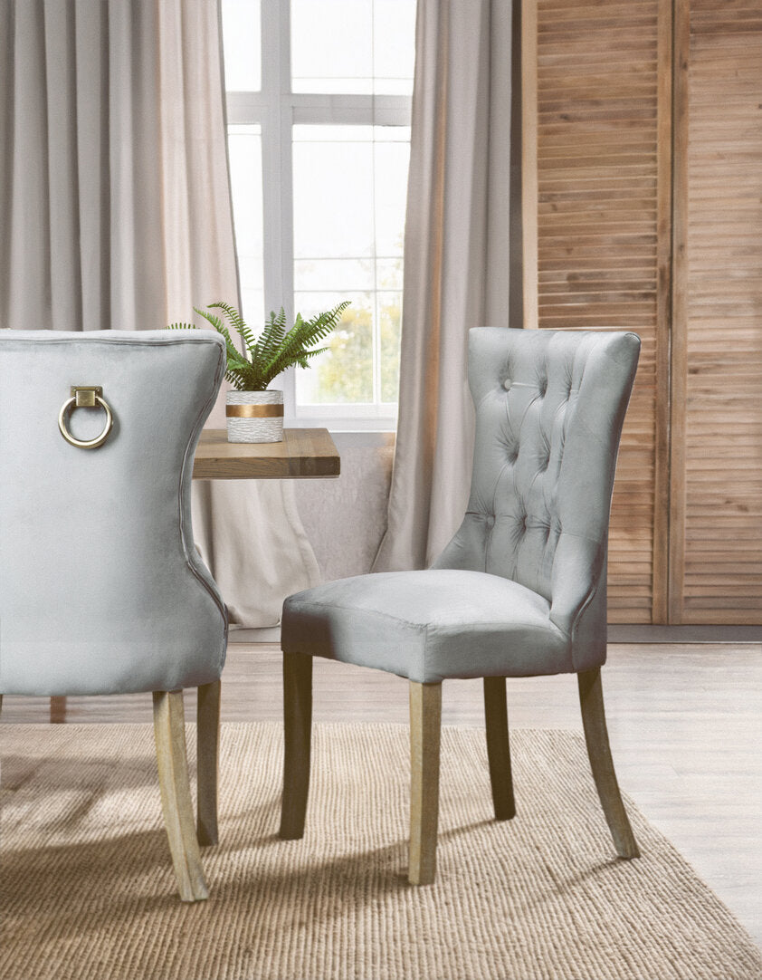 Vienna Townhouse Grey Buttoned Dining Chair