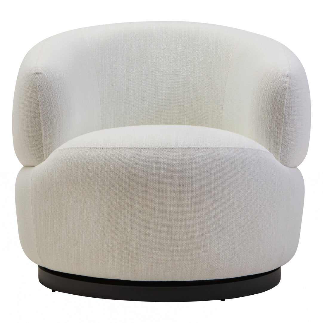 Lincoln Textured Cream Curved Swivel Chair