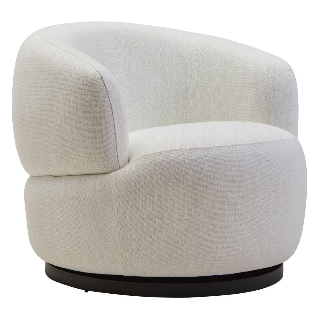 Lincoln Textured Cream Curved Swivel Chair