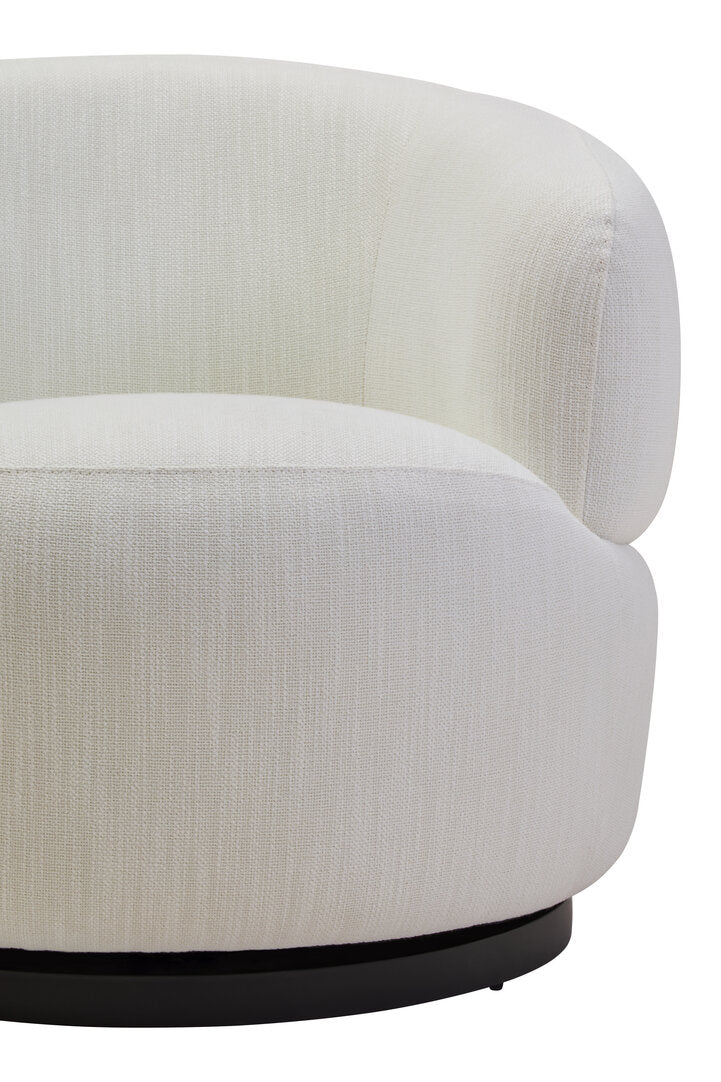 Lincoln Textured Cream Curved Swivel Chair