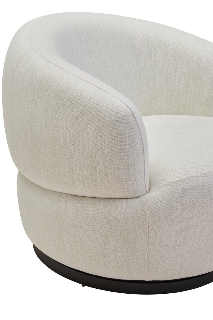 Lincoln Textured Cream Curved Swivel Chair