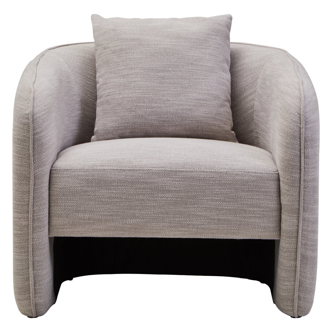 Norwich Linen Effect Curved Chair Grey