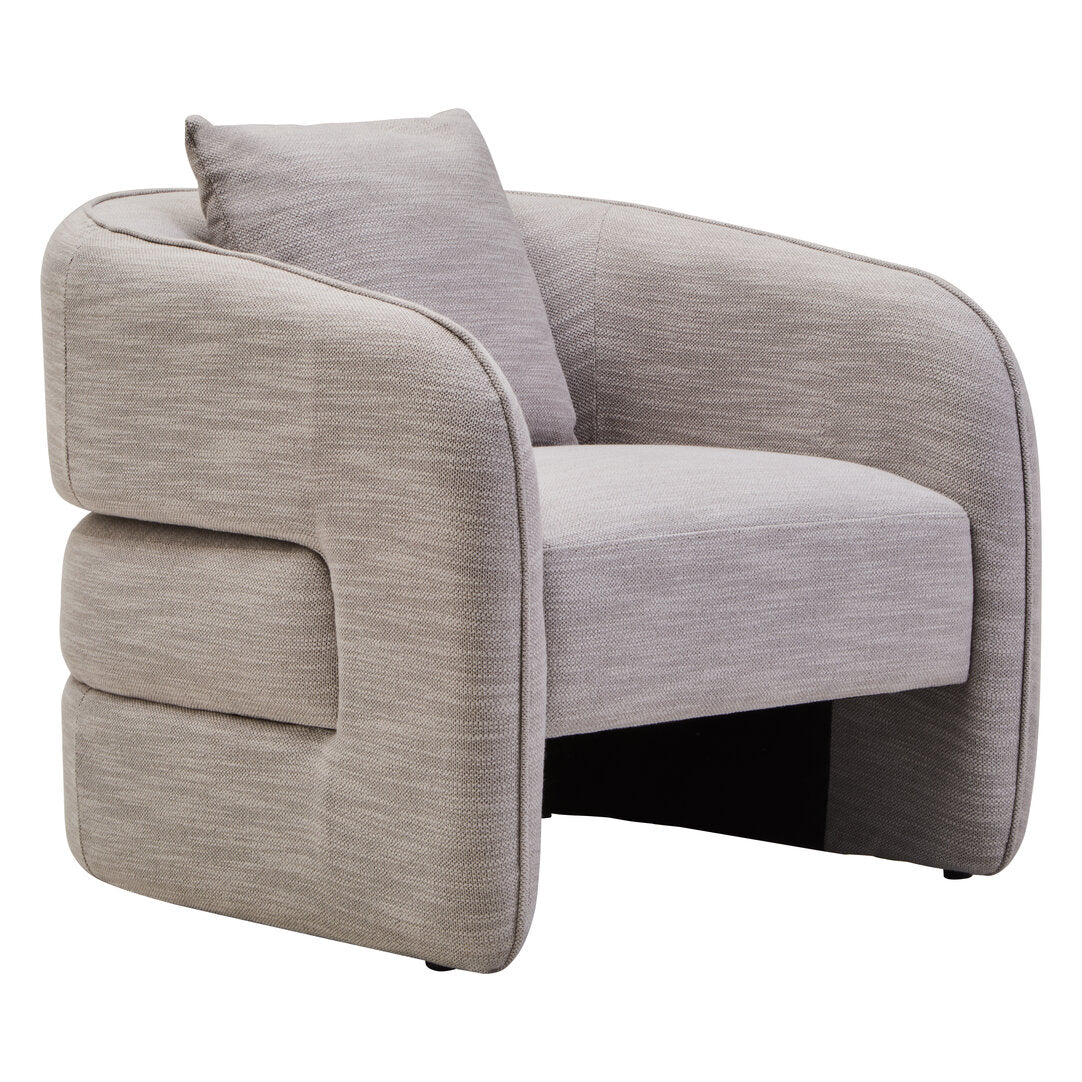 Norwich Linen Effect Curved Chair Grey