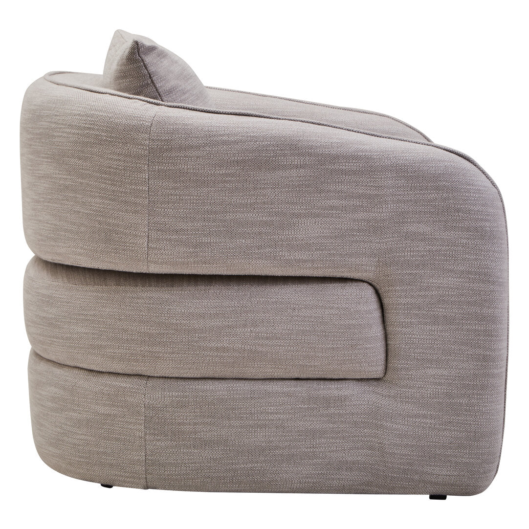 Norwich Linen Effect Curved Chair Grey