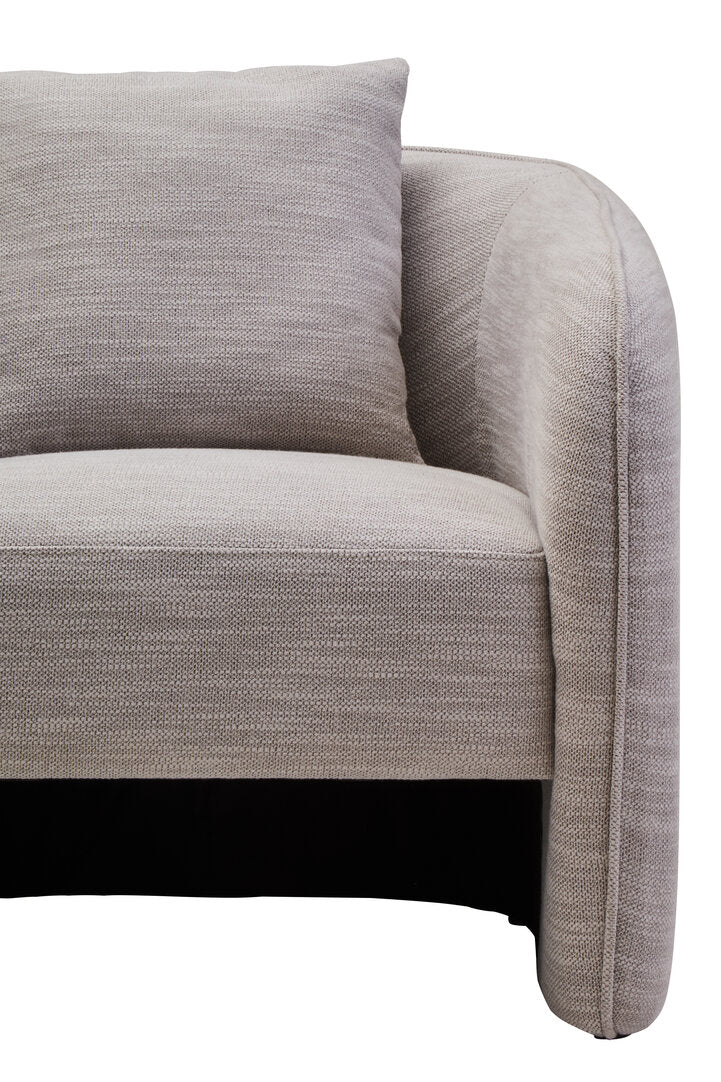 Norwich Grey Linen Effect Curved Chair
