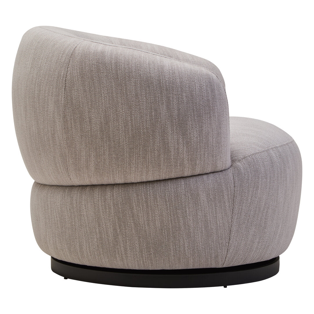 Lincoln Textured Grey Curved Swivel Chair