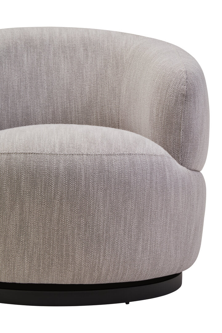 Lincoln Textured Grey Curved Swivel Chair