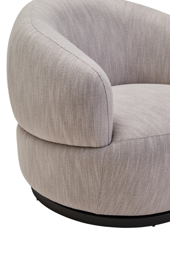 Lincoln Textured Grey Curved Swivel Chair
