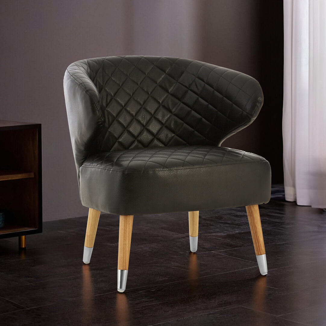Soho Black Leather Effect Accent Chair