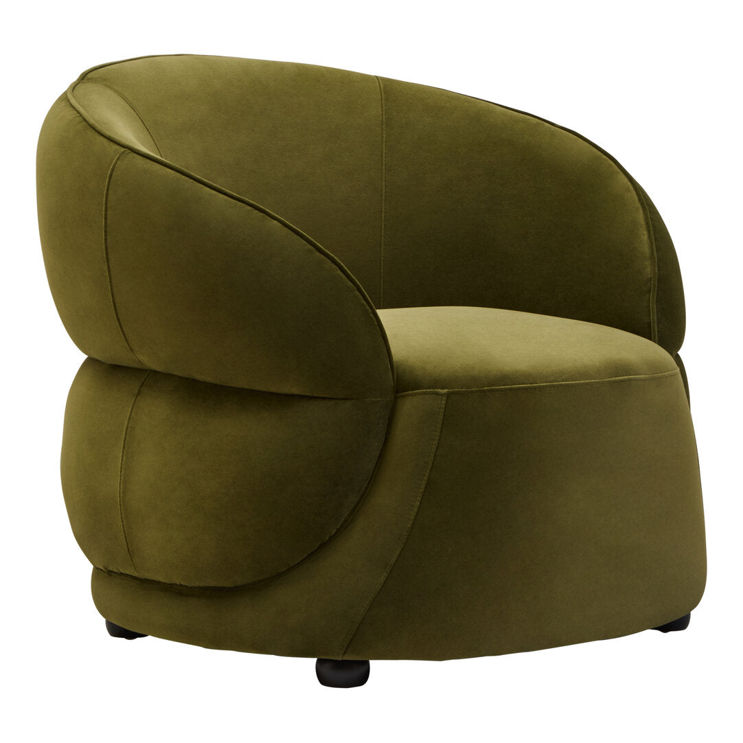 Durham Forest Green Curved Velvet Chair