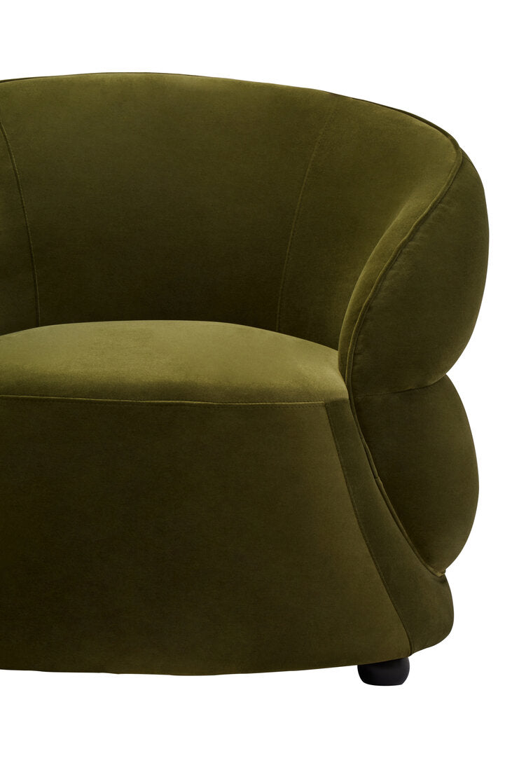 Durham Forest Green Curved Velvet Chair