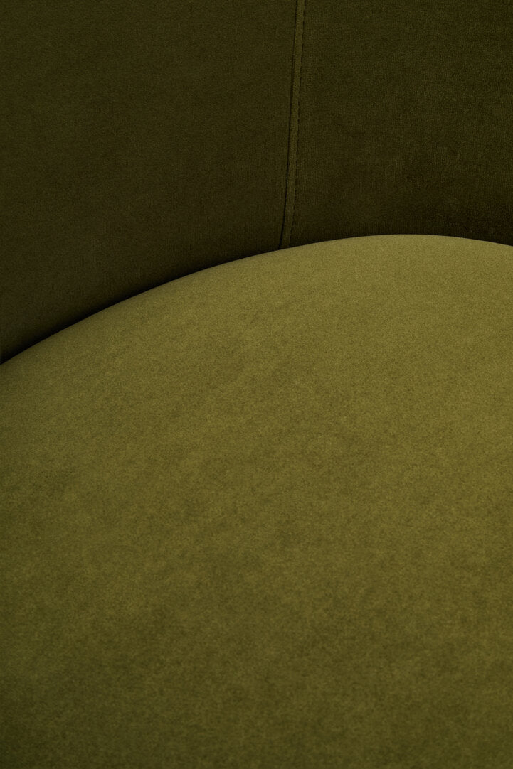 Durham Forest Green Curved Velvet Chair