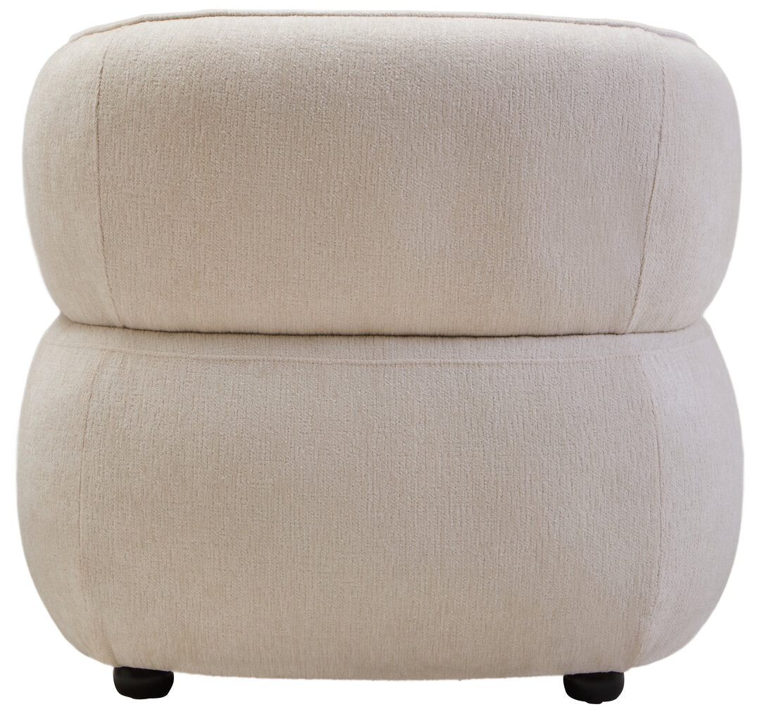 York Ivory Chenille Curved Chair