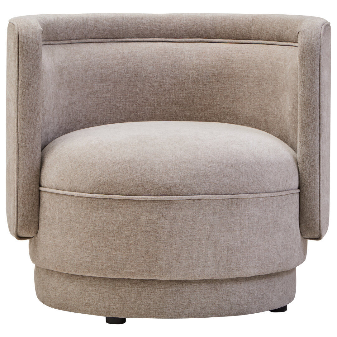 Brighton Taupe Chenille Curved Chair