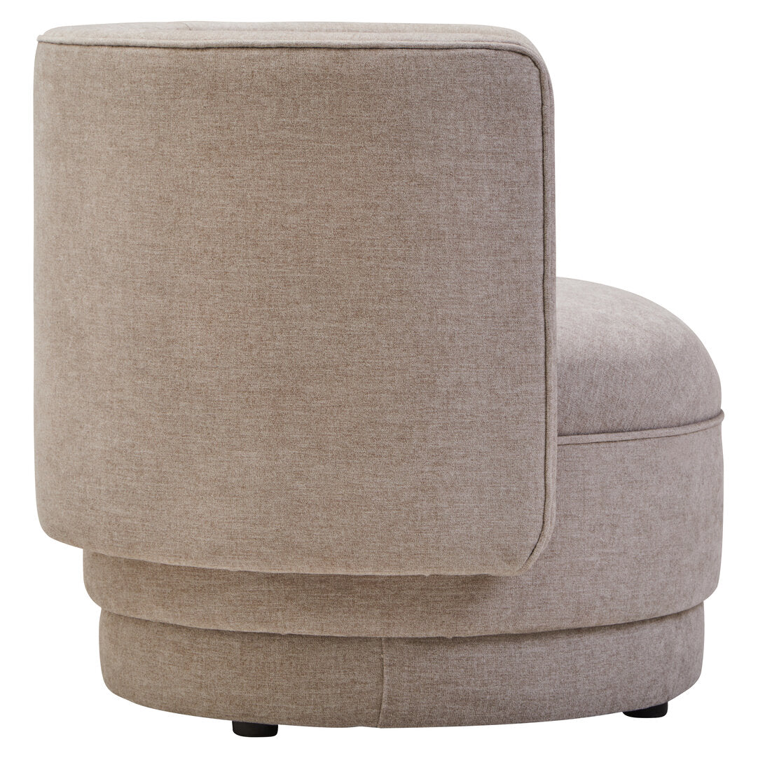 Brighton Taupe Chenille Curved Chair