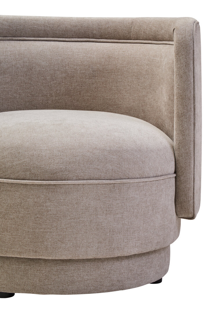 Brighton Taupe Chenille Curved Chair