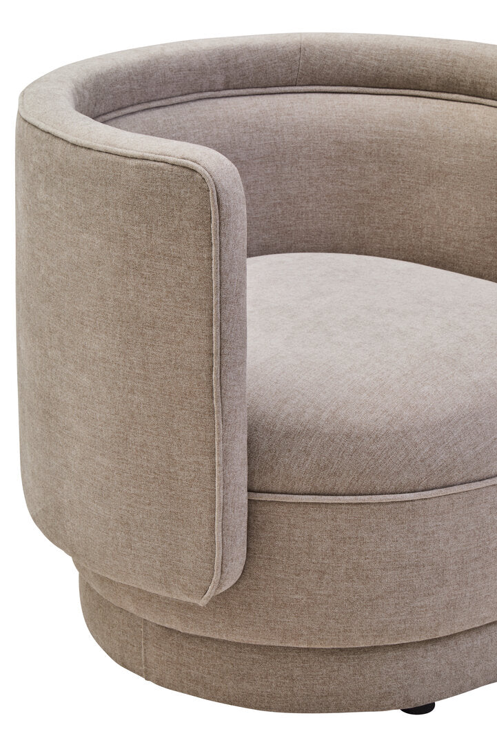 Brighton Taupe Chenille Curved Chair