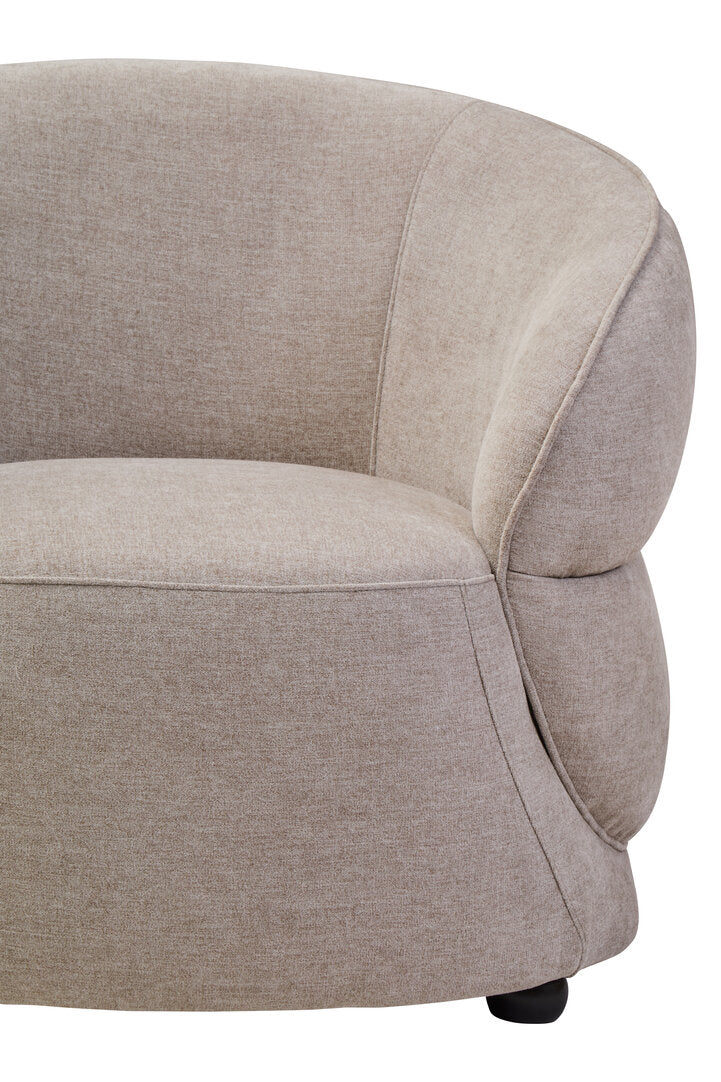 Chester Taupe Chenille Curved Chair